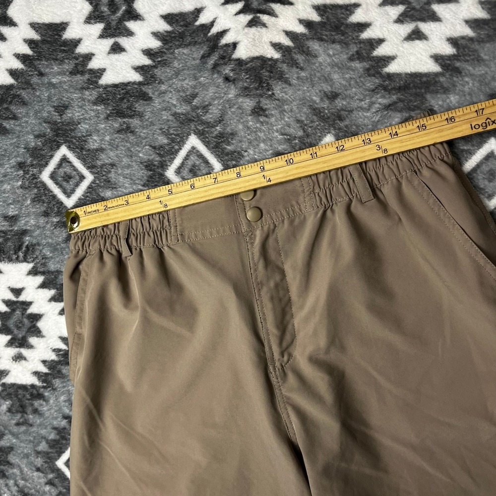 Burlebo Performance Shorts Khaki Tan Mens Large Stretch 7 Inch Inseam Comp Logo - Picture 6 of 12